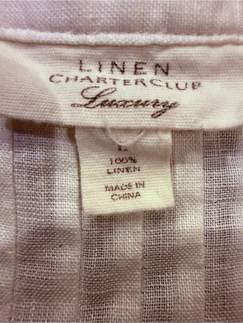 Charter Club Luxury 100% Linen White Pintuck Tunic Blouse Size L Coastal - Picture 2 of 10